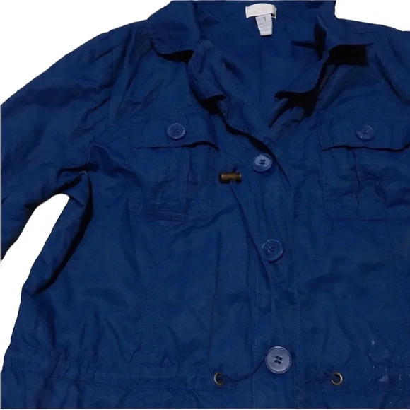 Chico’s Blue Lightweight Button Jacket 1 (Flawed) - Picture 4 of 8